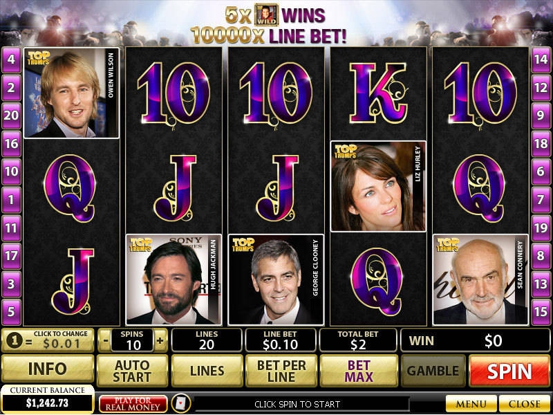 Famous Top Trumps Celebs Slots with No Download Famous Top Trumps Celebs Slots with No Download